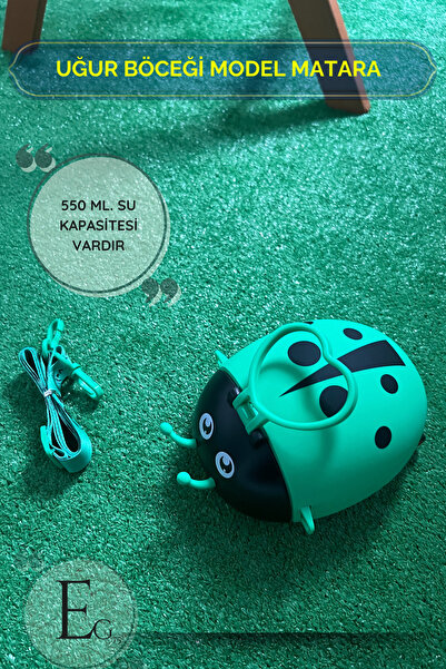 EG75 Uğur Böceği Desenli Tekerlekli 550ml. Kapasiteli Motivasyonel Matara Oku...