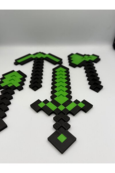 Goplast Premium Minecraft 4’lü (Balta - Kılıç - Ok - Kürek) Lego Yeşil