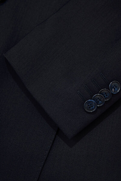 W Collection LACİVERT KRUVAZE YAKA DÜĞMELİ TAKIM ELBİSE