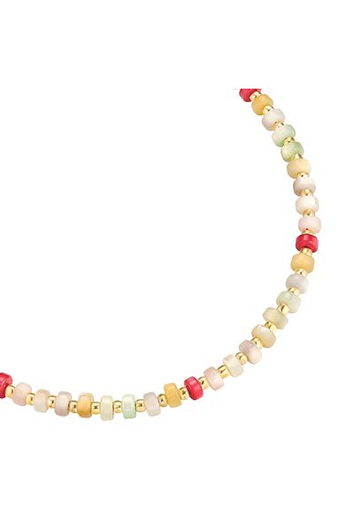 YOKOAMİİ Perlenarmband Armband gelbgold Muschelkernperle multicolor