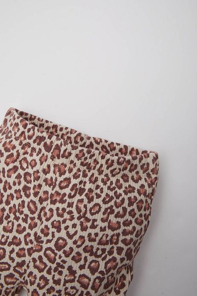DeFacto Gerippte Camisole-Leggings mit Leopardenmuster für Babys und Mädchen E5105A525SP
