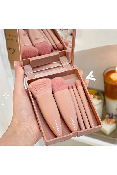 Pinkimaj مجموعة من 5 فرش مقص بمرآة بحجم الحقيبة