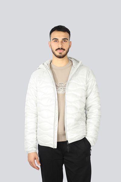 EA7 Men's Gray down Jacket - Quilted, Hooded, Regular Fit 6Dpb47 Pnhtz-1951