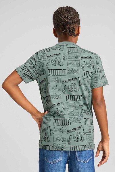 Puma T-shirt MID90S AOP Tee B Yeşil Erkek Çocuk Kısa Kol