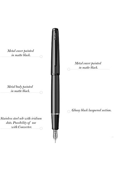 STOREMAX Lvnshop - 78Mb Matte Black Fountain Pen, Metropolis New Lv 224120