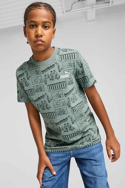 Puma T-shirt MID90S AOP Tee B Yeşil Erkek Çocuk Kısa Kol