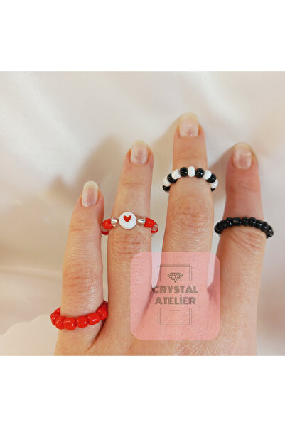 Crystal Atelier Valentine's Day Special Beaded Ring Set - Colorful Expression...