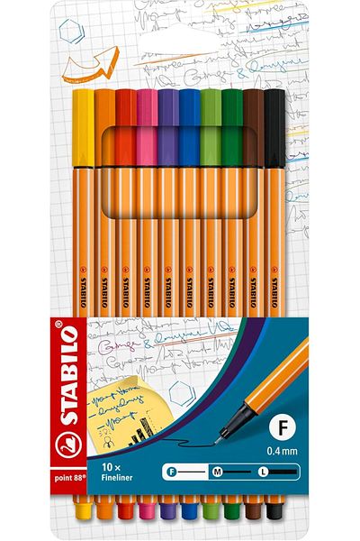 STOREMAX Jvnnastore Point 88 - Fine Felt Tip Pens - Pack of 10 - Assorted Colors Trendyfr 646268