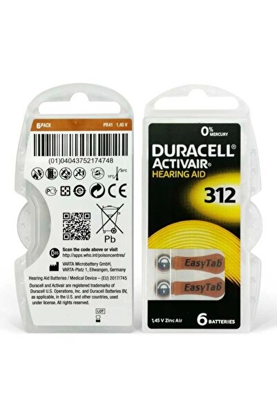Duracell Activair 312 Kulaklık Pili 6'lı