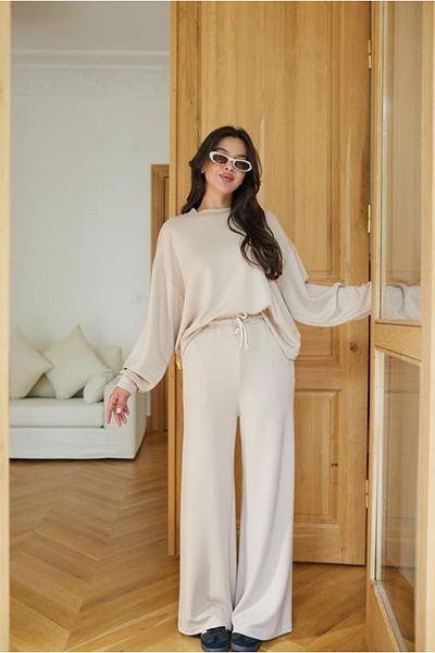 two in sis Beige Modal Tracksuit Set - Oys Set