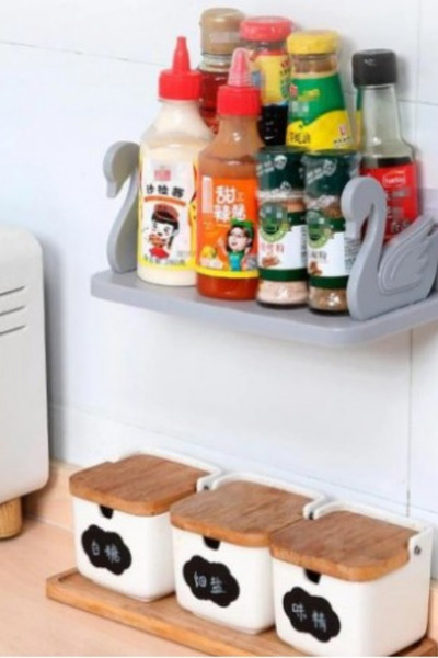 Hane Dostu 2 Adet 25 CM Dekoratif Kuğu Tasarım Kendinden Güçlü Yapışkanlı Çok Amaçlı Raf