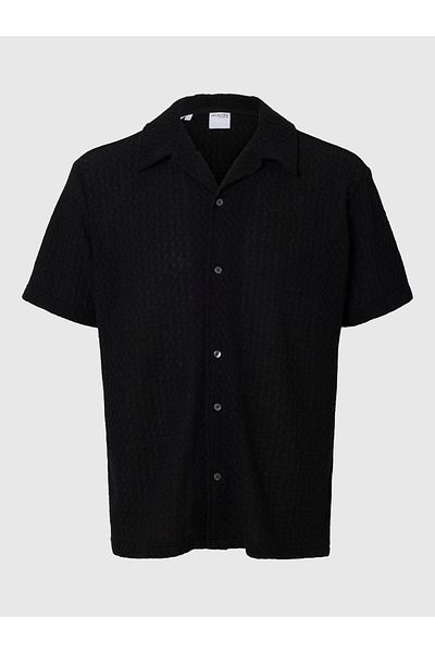 Selected Homme Kurzarmhemd Jacquard Strick