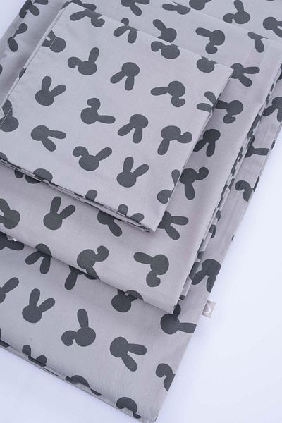 Boumini Gray Rabbit Eared 100% Cotton Baby Bedding Set