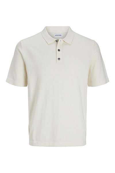 Jack & Jones Ανδρικό μπλουζάκι πόλο σε μπεζ χρώμα - Jjeemil Knit, Relaxed Fit, SN Polo 12268216-Clouddanc