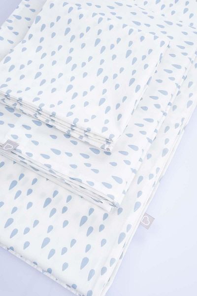 Boumini Blue Raindrop 100% Cotton Baby Bedding Set