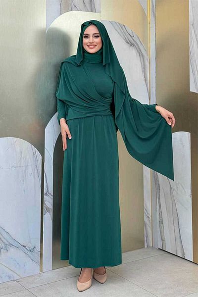 Bym Fashion Σμαραγδένιο φόρεμα μοντέλου Sandy 3922