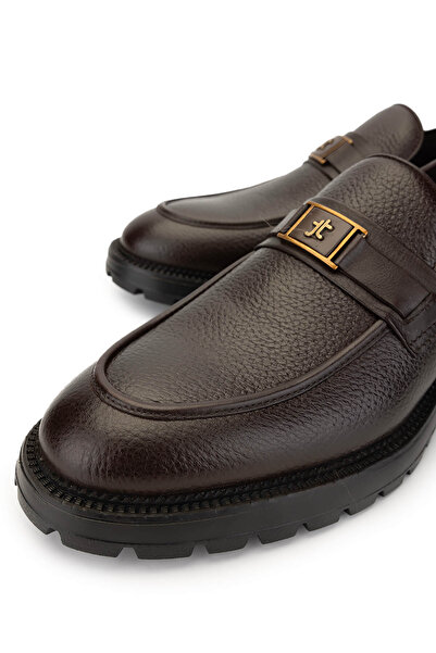 Tamer Tanca Чоловічі мокасини з натуральної шкіри коричневого кольору