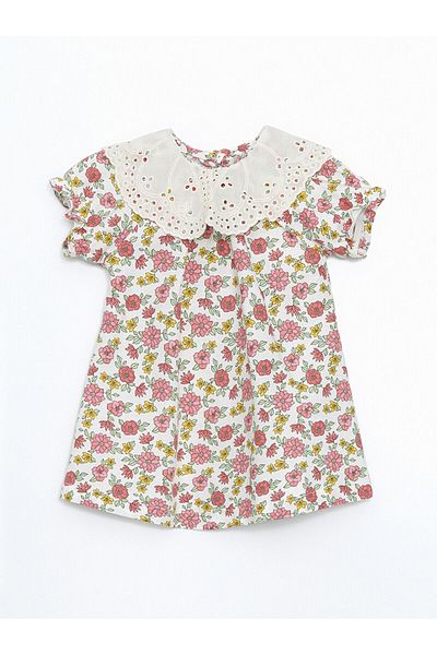 LC Waikiki Baby Collar Long Sleeve Floral Baby Girl Dress