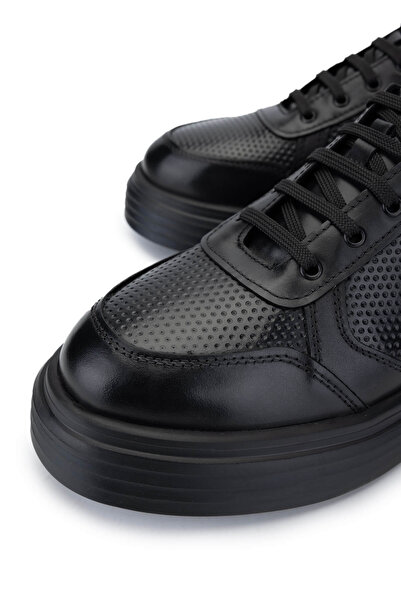 Tamer Tanca Erkek Hakiki Deri Siyah Deri Sneakers & Spor Ayakkabı
