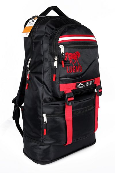 LUGMO Σακίδιο πλάτης 65 λίτρων Reflective Black Red Mountaineer - Gusseted Earthquake Bag