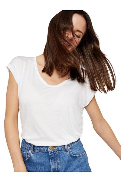 Org Marka Store Markastore 17078732 - Open Collar and Cut Sleeve T-shirt