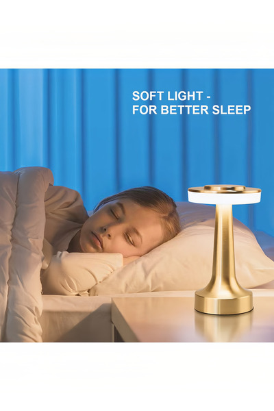 COOYA Portable Gold Decorative LED Table Lamp, Touch Sensor with 3 Brightness Levels, USB Rechargeable