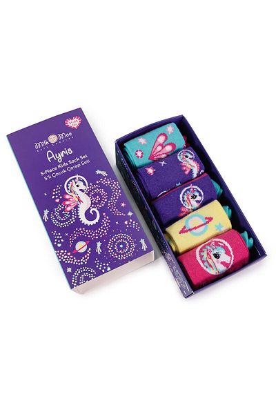 Milk & Moo Комплект детски чорапи Milk&Moo Ayris от 5 части, размер 31-35, цветен и удобен дизайн