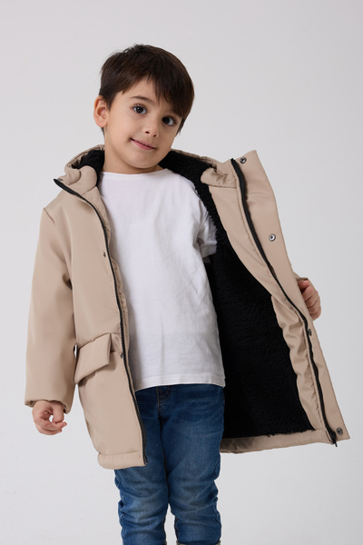 freemen Erkek Çocuk Taş Kürklü Su Ve Rüzgar Geçirmez Kapüşonlu 3 Kışlık Mont & Kaban & Parka