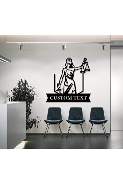 DECOVIENO Kişiye Özel Adalet Themis Metal Duvar Dekoru,Hediye Hukuk Bürosu De...