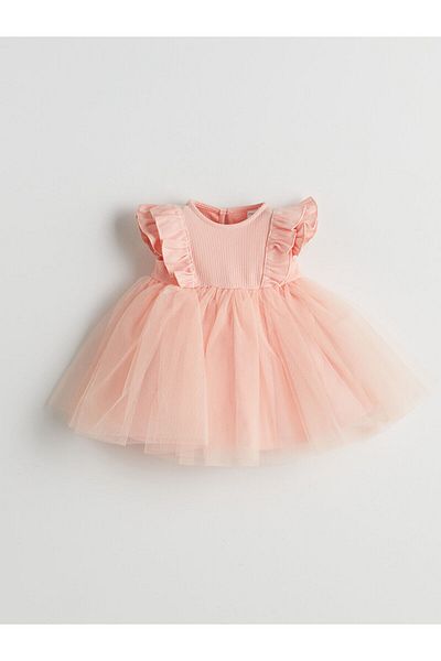 LC Waikiki Lcw Baby Pink Basic Lace Tulle Baby Girl Dress