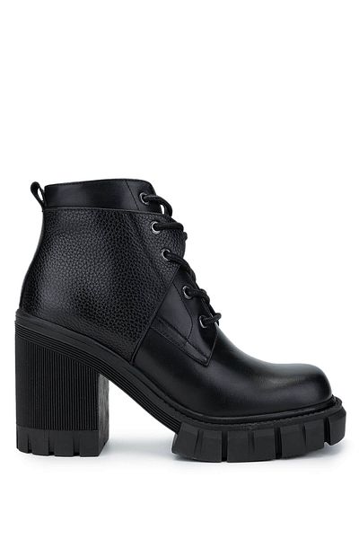 Tamer Tanca Women's Genuine Leather Black Heeled Boots