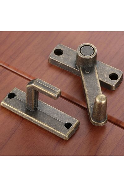 Choice 1pc Antique Brass Sliding Window Door Lock With Screws Metal Barn Sliding Door Lock For Garage Ga...