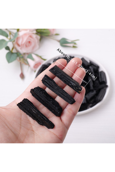 Choice كيس واحد 50 جرام من حجر التورمالين الأسود 50 جرام/كيس من حجر التورمالين الأسود الكريستالي الطبيعي الخام بحجم غير منتظم من الريكي