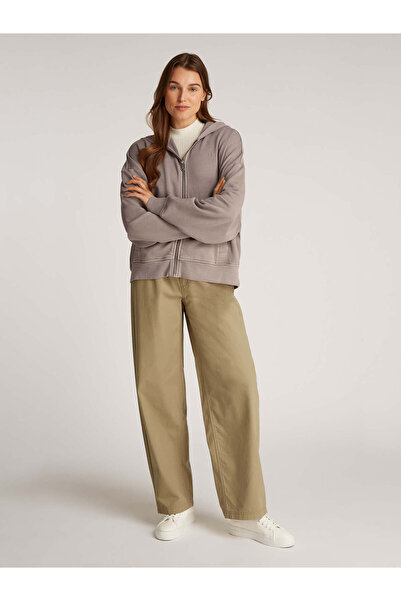 Calvin Klein Kadın Gri Kapüşonsuz Sweatshirt