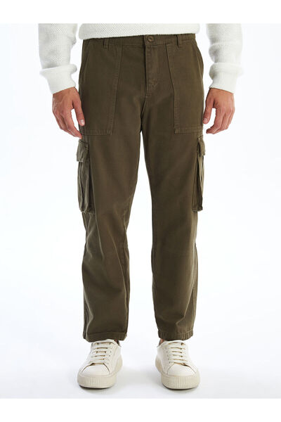 LC Waikiki Khaki Standard Fit Gabardine Men's Cargo Pants