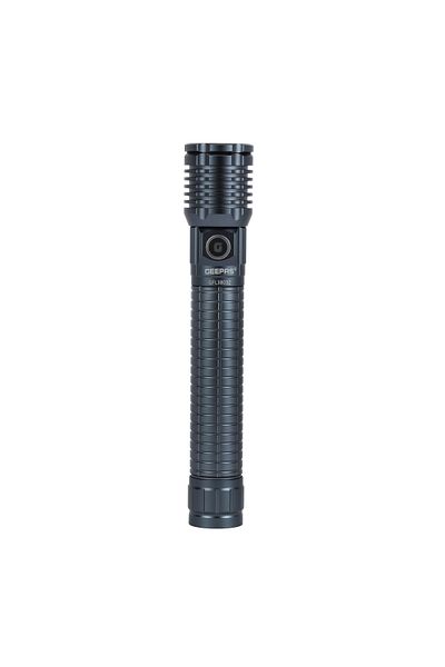 Geepas Zoomable LED Flashlight- 25W High Power, 6000mAh Battery, Aircraft-Grade Aluminum Body