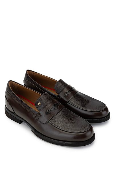 Tamer Tanca Men's Leather Brown Loafer Shoes