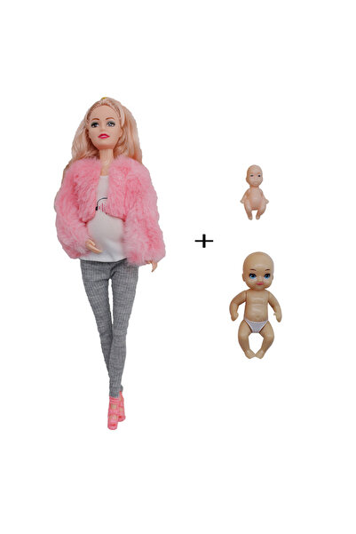 Choice معطف وردي لعبة تعليمية دمى حامل للأطفال مع طفلين وأحذية عشوائية إكسسوا...