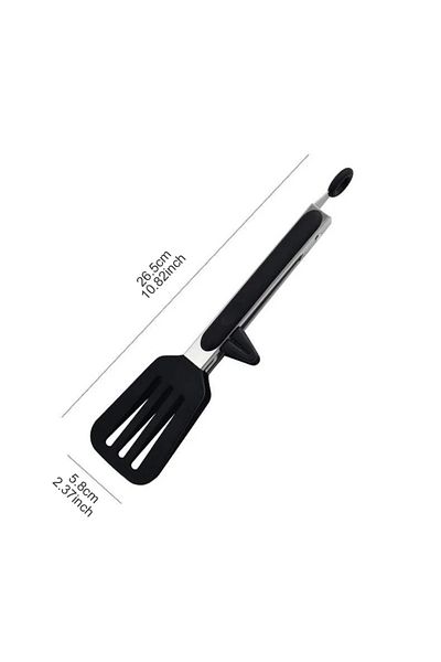 Choice A-black 9-inch Food Tongs Stainless Steel Tongs Silicone Non-stick Cooking Clips Outdoor Barbecue S