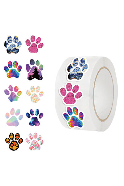 Choice 500 قطعة 500 قطعة/لفة ملصقات مخلب الكلب الإبداعية للأطفال ملصقات القرط...