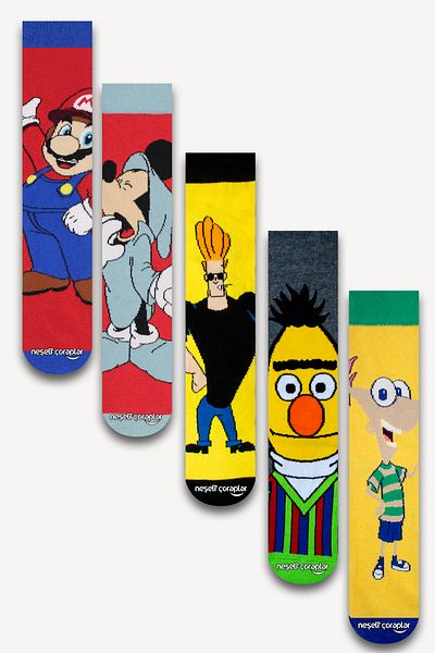 Neşeli Çoraplar Wonderful Colorful 5-Piece Socks Set