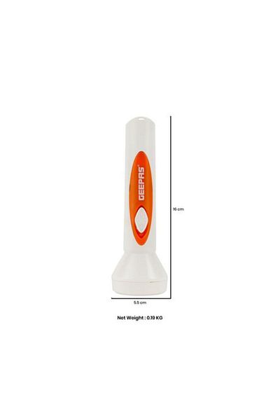 Geepas Rechargeable LED Flashlight- Rechargeable Lithium Battery and Easy to Use