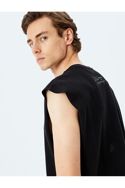 Koton Cotton Crew Neck Oversize Sleeveless T-Shirt