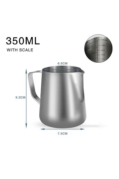 kisshome 350ml With Scale Coffee Milk Frothing Pitcher Stainless Steel Espresso Steaming Barista Latte Frothe