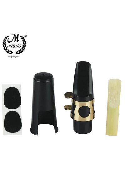 M MBAT Alto Alto Tenor Soprano Sax Saxophone Mouthpiece Plastic With Cap Metal Buckle Reed Dental Pa