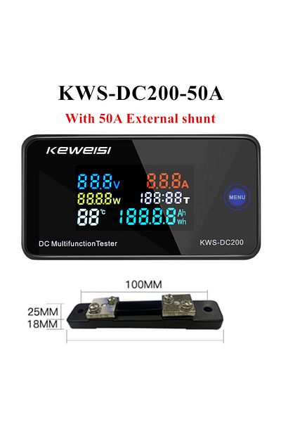 JUANJUAN Dc200-50a Kws-dc-200 Digital Voltmeter Ammeter Dc 0-200v Kws Power Energy Meter Led Color Dc Electri