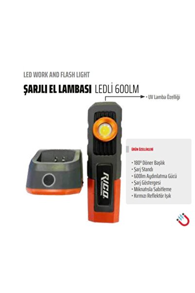 Rico Şarjlı Led Lamba 600 Lümen Standlı 013-RC0027