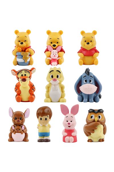 Choice White 10pcs/set Anime Cartoon Winnie The Pooh Action Figure Toy Pooh Bear Tigger Eeyore Piglet Actio