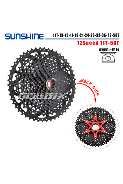 Choice كاسيت دراجة جبلية SUNSHINE أسود 12 سرعة 11-50T، 8/9/10/11/12 سرعة 40/4...