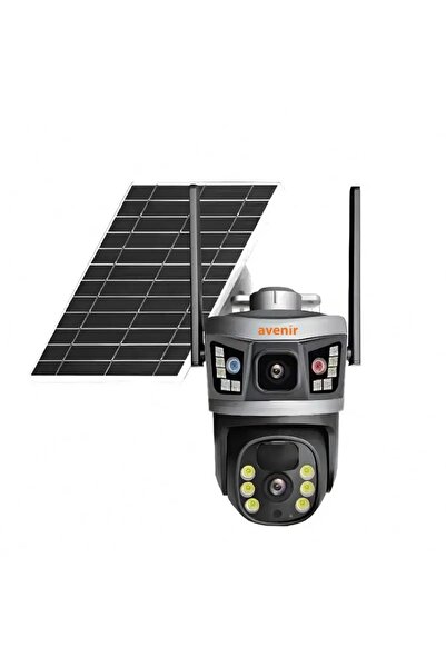AVENİR AV-S232 4MP Solar WIFI IP PTZ Dual Light Çift kameralı V380 Pro App Ka...